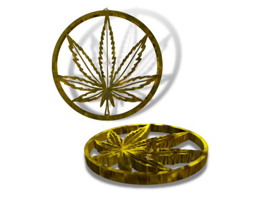 marijuana colgante pendiente by andreamorell 3d print model - Mito3D