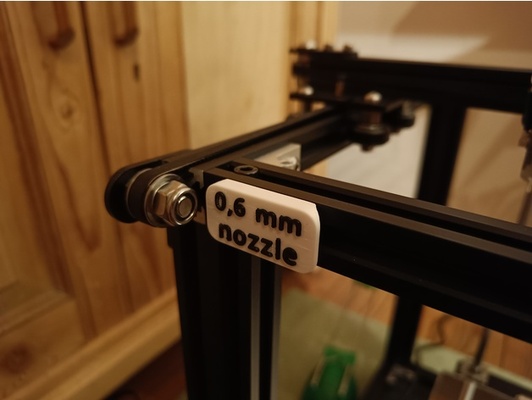 etiqueta bocal extrusora tamanho by ligarei 3d impressora rótulo indicador 3d print model - Mito3D