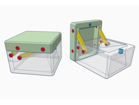box magnetic lock - no srews by hallo ralph folding klappbox schachtel toolbox magnet 3d print model - Mito3D