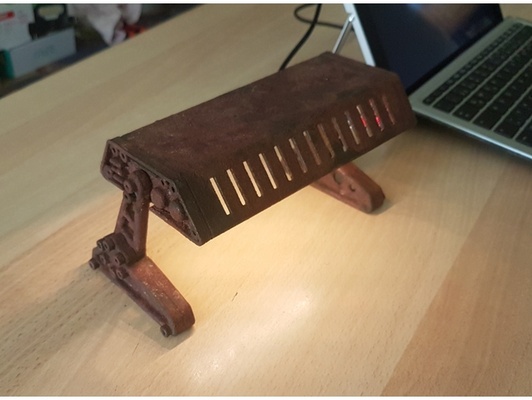 steampunk escritorio lámpara by betschik arduino led ligero oxidado 3d print model - Mito3D