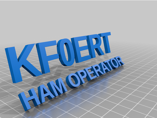 my customized parametric radio callsign plate by k0otp 3d print model - Mito3D