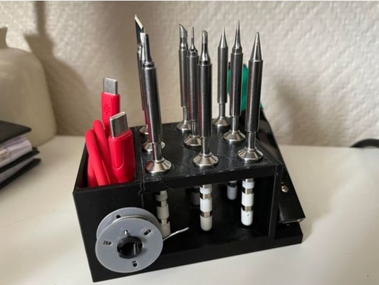 pinecil solder iron desk organizer by krissch soldering 3d print model - Mito3D