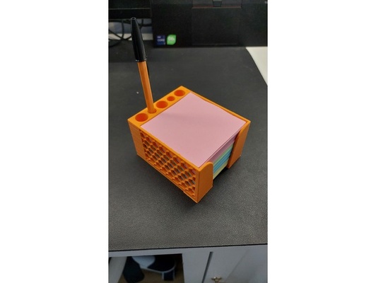 masaüstü kart notlar kutu 80x80x55mm kalemler kulp destek by dbarwikowski kalem yapışkan not tepsi 3d print model - Mito3D