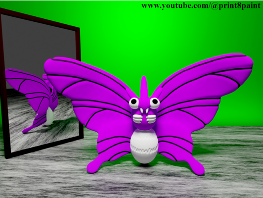 venomoth by print8paint figure model multicolor pokemon 3d print model - Mito3D