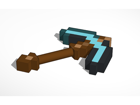 lego minecraft pickaxe by ibkanat awsome diamond hamburger compatible steve 3d print model - Mito3D