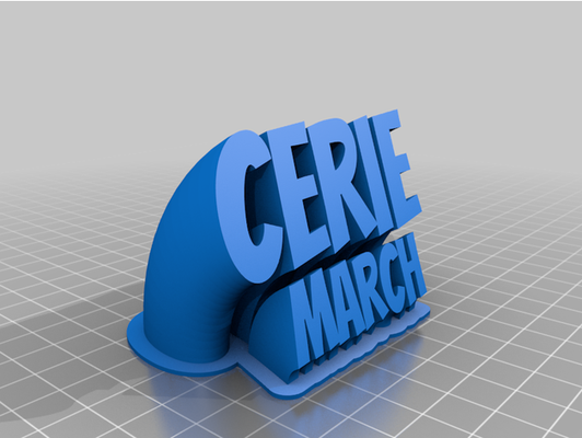 cerie's nameplate by mingkaiguo123 customized 3d print model - Mito3D