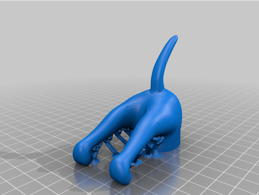 hanger - dog butt leash hook holder-with supports by codeezil 3d print model - Mito3D