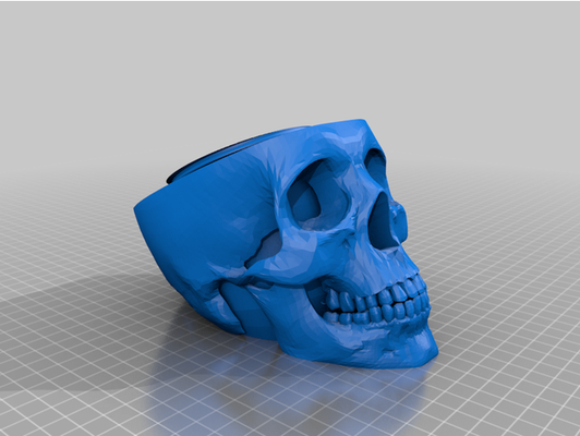 crâne dé récipient by fausse heure delta 3d print model - Mito3D