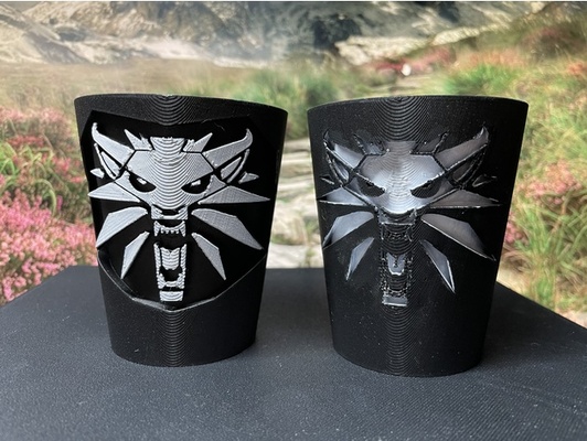witcher dice cup - wolf school by nerdyprints3d boardgame boardgames dicecup 3 schoolwitcher 3d print model - Mito3D