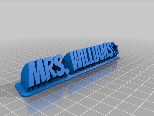 williams by visité personnalisé 3d print model - Mito3D