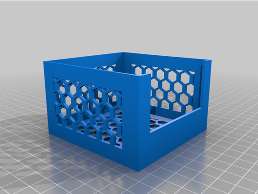 parametric crate by chechuu box customized hexagon pattern 3d print model - Mito3D