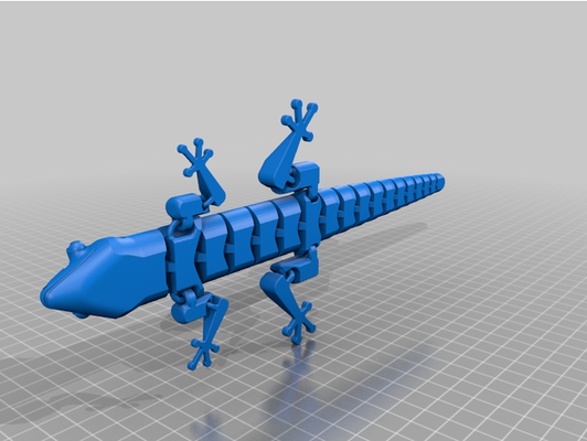 flexi gecko xl by marekms 3dmodel animal baby flexible model toy 3d print model - Mito3D