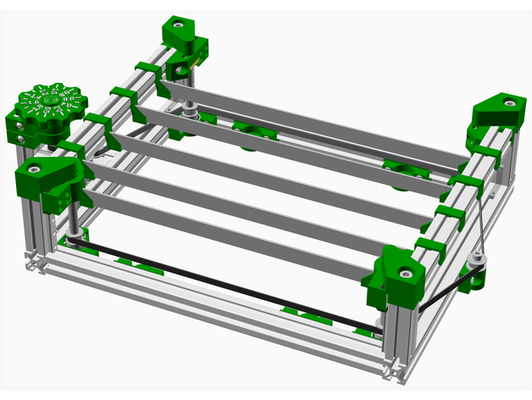 diylaserbed revb by hotwolf adjustable laser bed k40 lasercutter cutter table nopscadlib openscad 3d print model - Mito3D