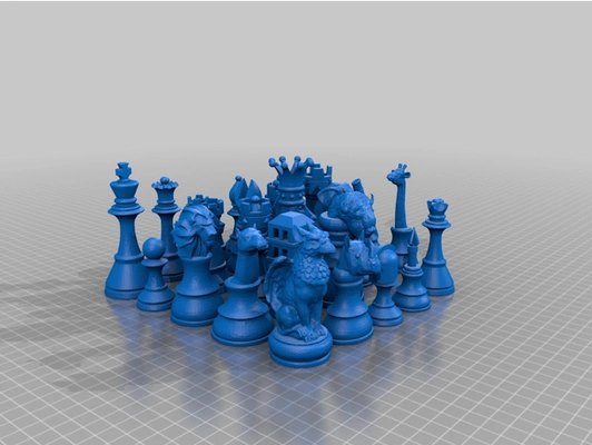 fairy chess set large by fhoudebert pieces 3d print model - Mito3D