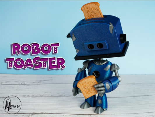 robot tostadora by area3dstudio colorprint lindo regalo mmu multicolor multimaterial robótica robots 3d print model - Mito3D