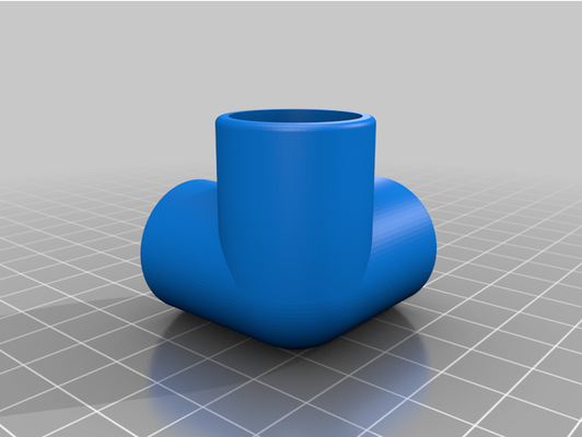 my customized 3 corner pipe connector by djed84 3d print model - Mito3D