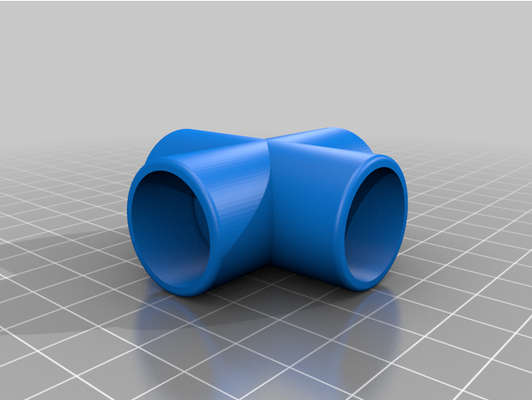 my customized 4 flat pipe connector 3 by djed84 3d print model - Mito3D