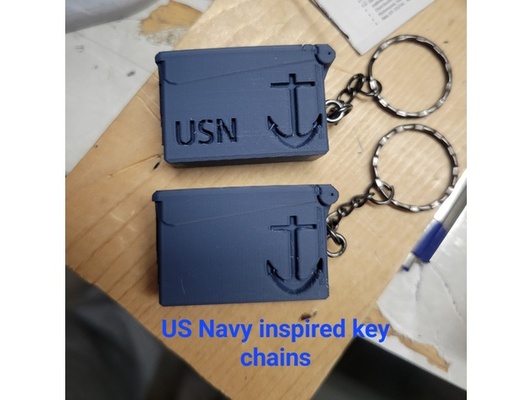 usn ammo box key chain by trabach keychain usnavy 3d print model - Mito3D