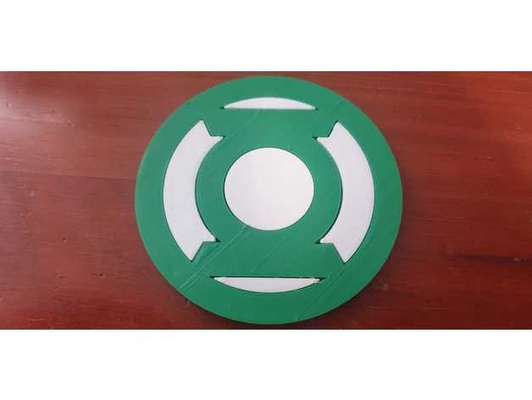 verde lanterna sottobicchiere by tamirfr dc i fumetti logo 3d print model - Mito3D