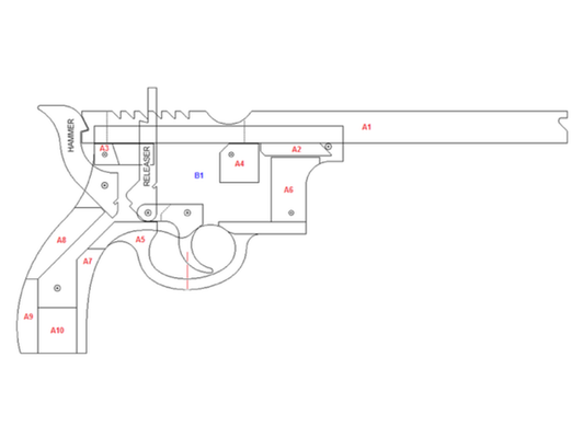 magazine fed pistol rbg by parabellum arms prozorgaming 3d print model - Mito3D