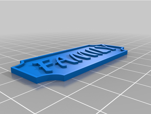family nameplate 3 by rboswell customized 3d print model - Mito3D