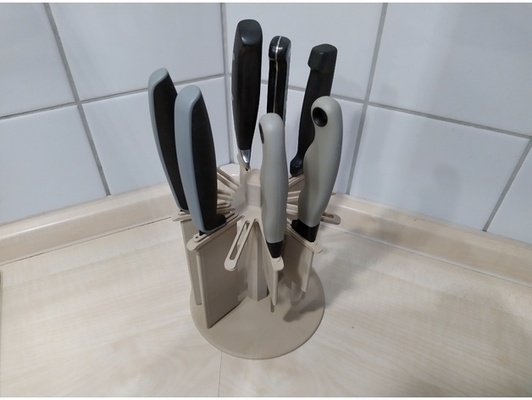 knife rotator - printed customizable by dsk printing holder stand rotating 3d print model - Mito3D