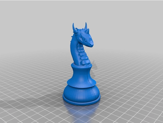 chess dragon by fhoudebert piece 3d print model - Mito3D