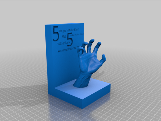 five fingers hand by tothelmac communist german weimar 3d print model - Mito3D