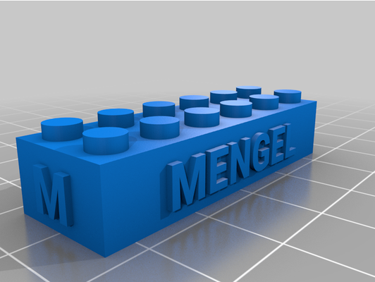 my customized lego compatible text bricks - mengel by mr maz246 3d print model - Mito3D
