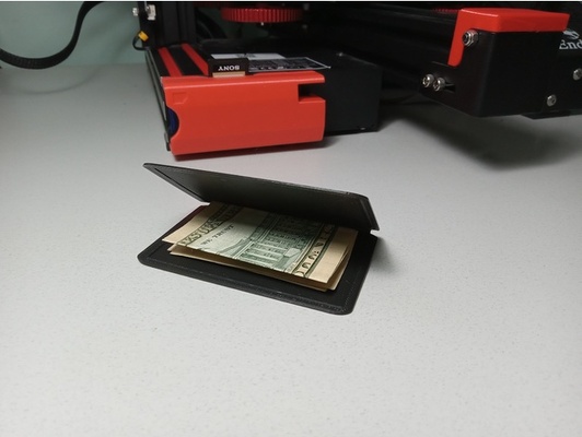 cash storage ridge wallet - credit card sized by mouse4real 3d print model - Mito3D