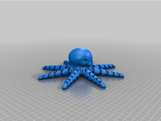 cute mini octopus cane topper by sigsegv articulated print in place 3d print model - Mito3D