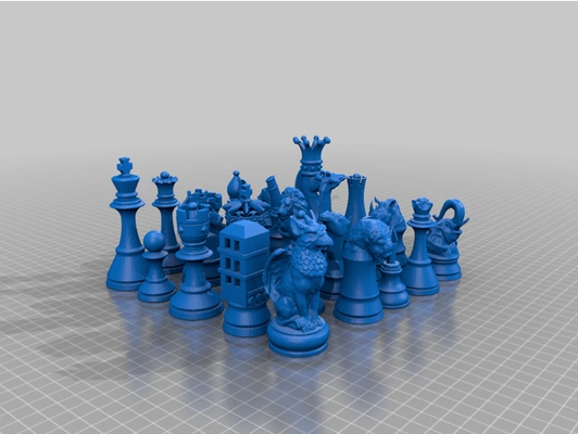 savanna chess set medium by fhoudebert pieces 3d print model - Mito3D