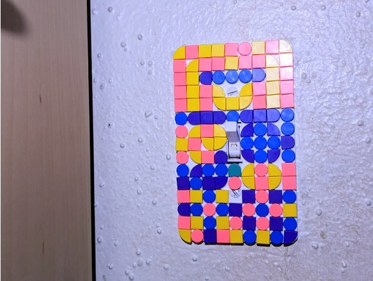 lego compatible light switch cover by dorffmeister 3d print model - Mito3D