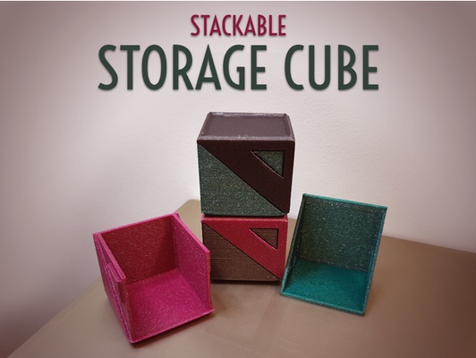 stackable storage gift cube by jaatinen box organizing 3d print model - Mito3D