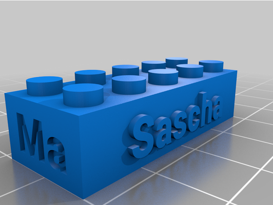 my customized lego compatible text bricks sascha by cathng 3d print model - Mito3D