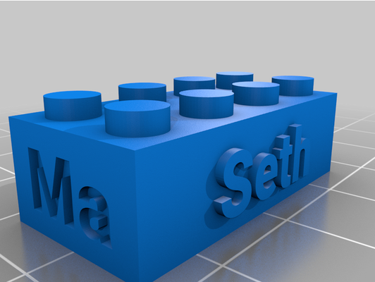my customized lego compatible text bricks seth by cathng 3d print model - Mito3D