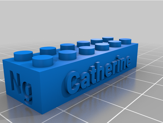 my angepasst lego kompatibel text ziegel cath by katz 3d print model - Mito3D