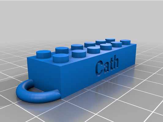my customized lego compatible text brick key fobs cath by cathng 3d print model - Mito3D