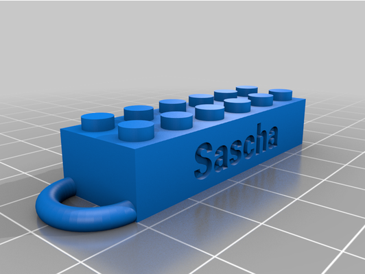 my customized lego compatible text brick key fobs sascha by cathng 3d print model - Mito3D