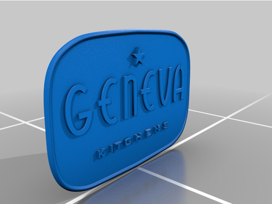 reproduction geneva kitchen cabinet badge by philip atha cabinets emblem logo 3d print model - Mito3D