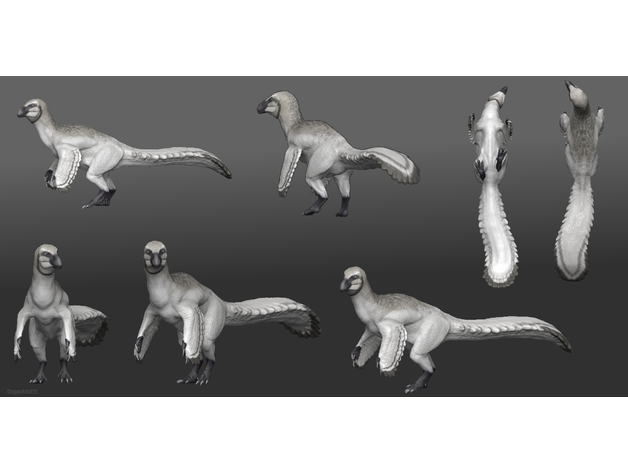 beipiaosaurus figur by dragonartist15 tiere dinosaurier gefiedert paläontologie harz drucker skulptur theropod zbrush 3D print model - Mito3D