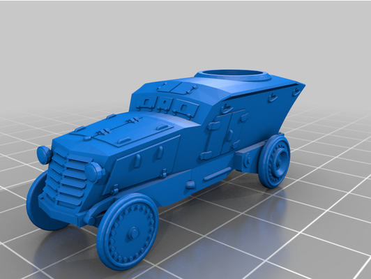 romfell armored car 1915 easy print by windhamgraves 3d print model - Mito3D