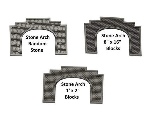 n scale up style double track arch stone tunnel portal by sumner 3d print model - Mito3D