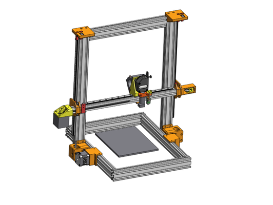 a belted zaxis am8 3dprinter - step files included by fernandolima60 anet anti-wobble z axis bmg extruder e3d v6 mgn12h nowobble 3d print model - Mito3D