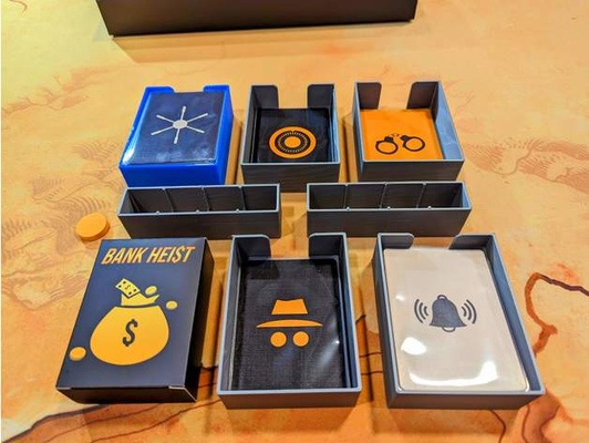 banco atraco tablero juego insertar organizador apoya mangas tarjetas by espíritus mesa juegos 3d print model - Mito3D
