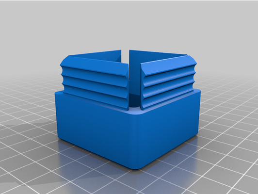 my personnalisé douane prise courant casquette carré or rectangulaire tube 20mm v2 by rogster 3d print model - Mito3D