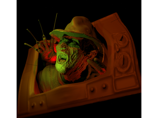 pesadilla hombre monitor by dckaigaming freddy krueger lcd on olmo st miedo escalofriante pared 3d print model - Mito3D