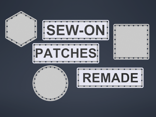 sew-on patches - blanks by ocelotzlasu logo patch pin sewing 3d print model - Mito3D