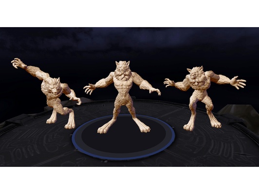heroscape devourer wolves by jcnaz beast creature dnd miniature monster tabletop gaming wargaming werewolf 3d print model - Mito3D