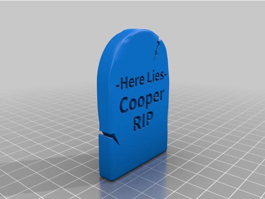 weston's grave stone by squeakypee16 customized 3d print model - Mito3D